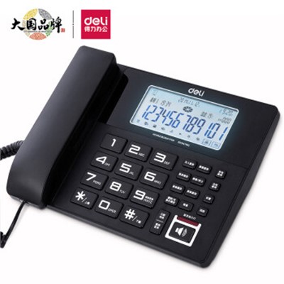 得力（deli）799 普通電話(huà)機(jī) 固定電話(huà)機(jī) 數(shù)碼錄音電話(huà)機(jī)座機(jī)有線(xiàn)固定電話(huà)商務(wù)辦 多功能電話(huà) 黑色 1部