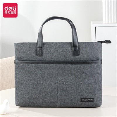 得力(deli)  BG108-45  包/裝/盒等收納用品 時(shí)尚公文包 商務(wù)男女職業(yè)文件袋事務(wù)包/滌綸手提包資料袋 灰色