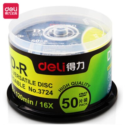 得力（deli） 3724 光盤(pán)庫(kù)  刻錄碟片記錄式DVD光盤(pán) 刻錄盤(pán) 筒裝 50片/筒 【1筒】