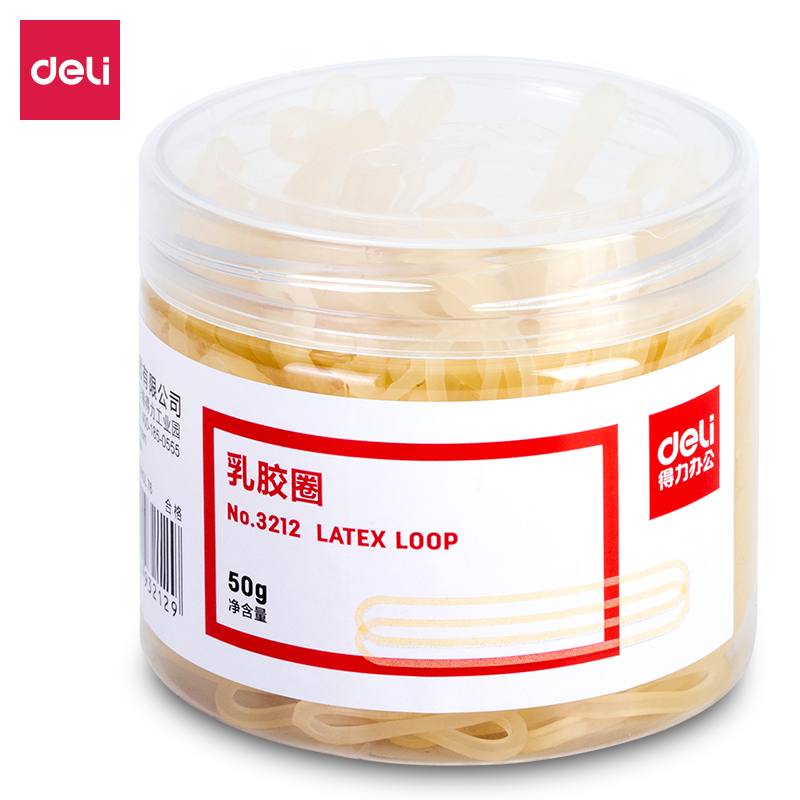 得力（deli） 3212  打包/包裝/捆綁類(lèi) 橡皮筋乳膠圈牛皮筋橡皮圈橡膠圈辦公文具財(cái)務(wù)用品 100g橡膠圈/盒 